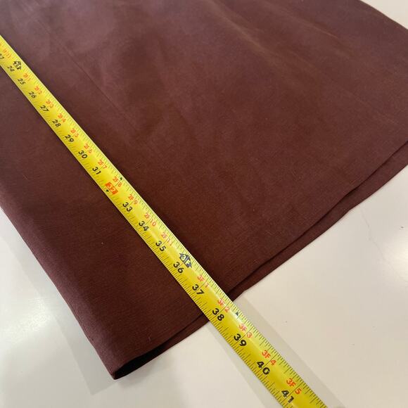 Vtg August Silk Linen Silk Blend Knee Length Sleeveless Dress Brown 12 - Picture 8 of 9